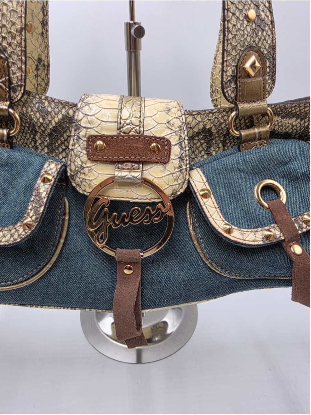 Authentic Vintage Guess Y2K Denim Shoulder Bag - Picture 5 of 16